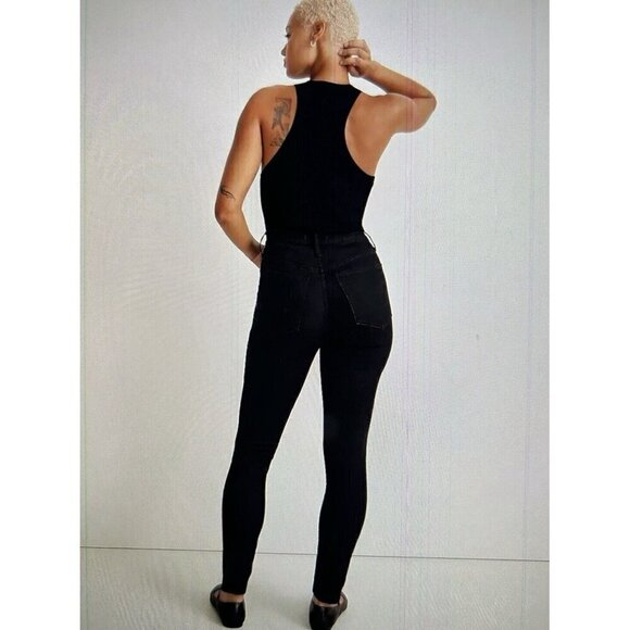 Madewell Curvy 10" High-Rise Skinny Jeans in Black Frost Women Size 27T - Picture 3 of 14